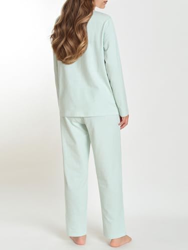 Image of Latuza Women's Petite Cotton Pajama Set Striped Button Down Pjs