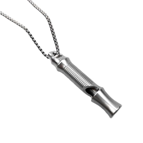 Titanium Emergency Whistle Cylinder Pendant Necklace for Men and Women – Compact, Lightweight, and Durable Emergency Whistle with High Decibel Output for Outdoor Adventures & Safety