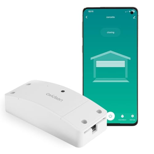 Avidsen HomeGate Module Récepteur WiFi pour Portail et Porte de Garage – Contrôle à Distance Via Smartphone, Compatible Google Assistant et Alexa