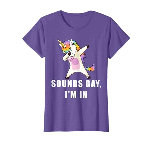 Sounds Gay I'm In LBGTQ LGBT Pride 2024 Gay Dabbing Unicorn T-Shirt