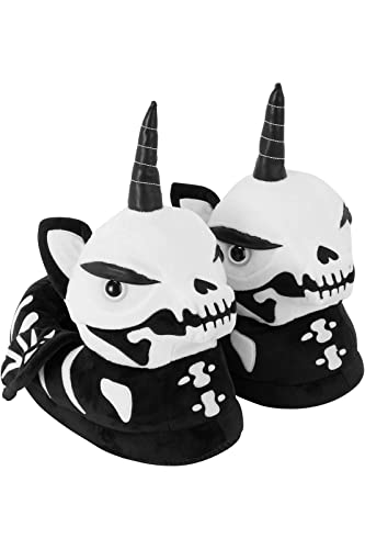 Killstar Bone Myth Skull Unicorn Womens Gothic Soft Cozy Slip On Plush Slippers Size Medium/Large