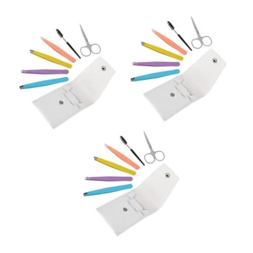 PartyKindom 3sets Luxury Tweezers Set Eyebrow Shaping Tools for Home Professional Salons 6pcs*3