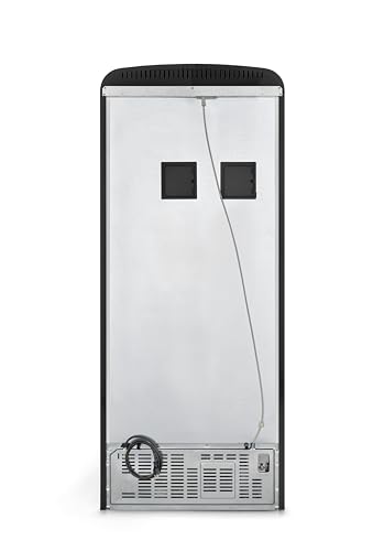 Image of Smeg FAB50 Retro Style Refrigerator - 19.28 cu. ft. Freestanding Fridge-Freezer, Dual Cooling, No-Frost, Adjustable Glass Shelves, Chrome Handle - Black - Made in Italy