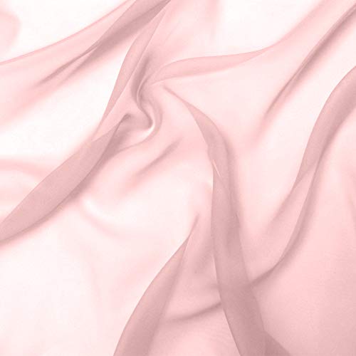 Chiffon Fabric | 10 Yards Continuous | 60" Wide | Wedding Decoration, DIY Decoration, Sheer, Drapery, Solid by Barcelonetta (Dusty Rose)