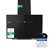 KKT KOLBE Dunstabzugshaube 60cm | Umluft Abluft | 782cbm/h | Wandhauben Kopffrei | Schwarz | Glas | Gestensteuerung | SensorTouch Bedienung | LED-Beleuchtung | TRIO6025S