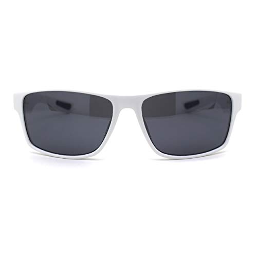 Image of Locs Marijuana Pot Leaf Print Rectangle Sport Horn Rim Sunglasses