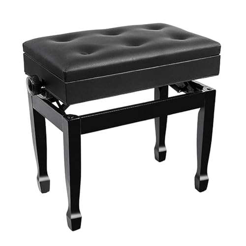 Banc de piano ergonomique réglable en bois et tabouret de luxe en cuir souple
