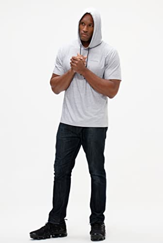 Devops Men's 3 Pack Hoodie Short Sleeve Fishing Hiking Running Workout T-Shirts (Small, Charcoal/Red/Gray) #TOP6
