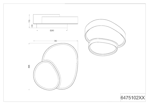 Plafoniera Led TRIO RISE, Nero / oro - 10