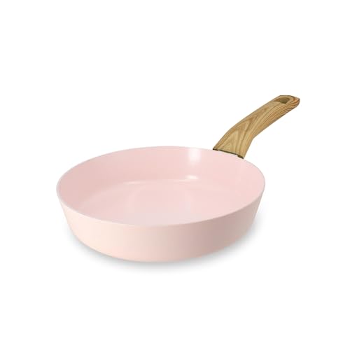 MENASTYL - Poêle 20cm avec revêtement antiadhésif céramique (Sans PFAS/Sans PTFE) tous feux dont induction - En Aluminium - Gamme Colorama - Rose - 6020920