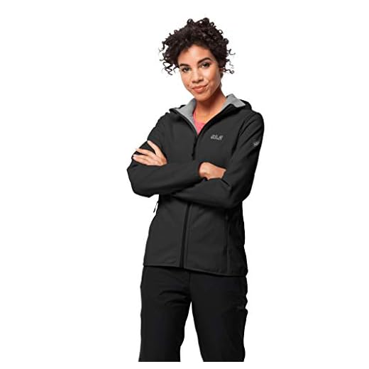 Jack Wolfskin Damen Northern Point Damen Atmungsaktiv Wasserabweisend Winddicht Outdoor Funktionsjacke Wanderjacke Softshelljacke, schwarz (black), XL