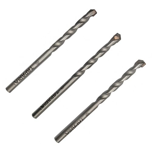 Image of TAPARIA 6 mm Flat Tip Masonry Drill Bit for Wall /Masonary Drilling (MD 6100, 6x60x100 mm, Pack of 3)-Sprial Flute Type-Home, DIY, Professional, Brick, Wall, Masonary-Drilling