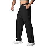 Pantalones deportivos holgados para hombre, para verano, otoño, entrenamiento, gimnasio, secado rápido, pierna recta, pantalones largos, pantalones deportivos para hombre 2025, R-052 Negro, L