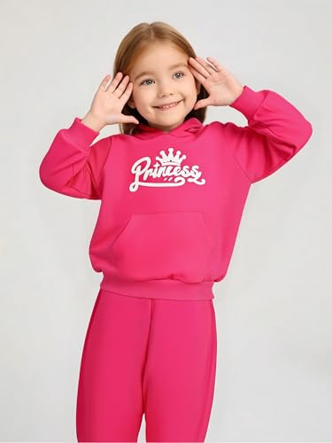 Image of Kid Toddler Girls Clothes Cartoon Pattern Print Sweatshirt Hoodie Sports Pants 2PC Girl Fall Winter Clothing Set