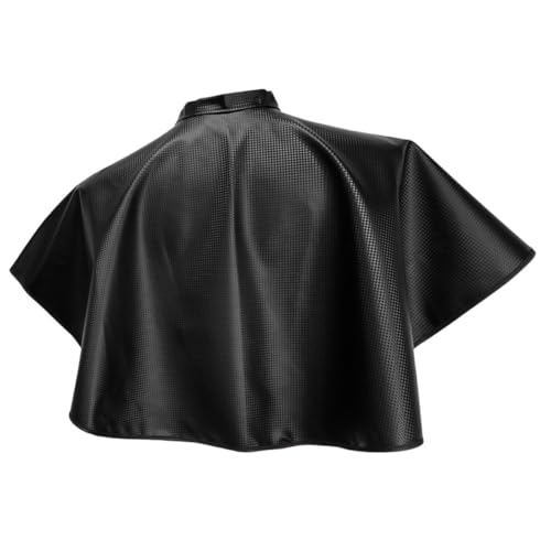 PRETYZOOM Mantello da Parrucchiere per Colorazione Chioma Riutilizzabile Traspirante Nero Mantellina Protettiva per Taglio e Tintura per Saloni Centri Estetici e Uso Domestico