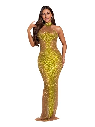 Image of Glitter Sequin Prom Dress for Bachelorette,Birthday,Holiday | Elegant Fully Lined Sparkly Rhinestone Long Dresses for Women Birthday /Formal Galas /Wedding Guest /NYE /Homecoming