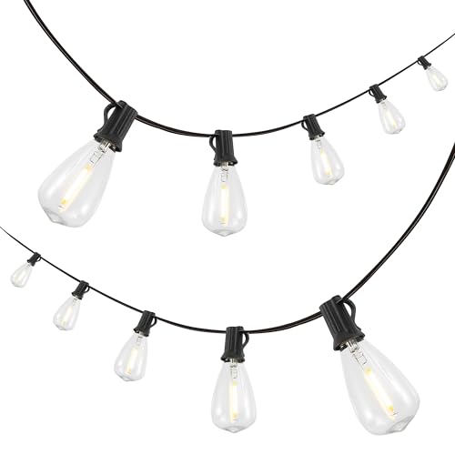 JONATHAN Y 10' Waterproof String Lights 10-Light Edison Bulbs, Black LED by JONATHAN Y - Used condition - US$33.66