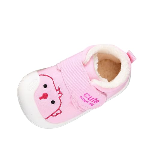Baby Infant Pink Cute Sneakers Fall Winter Warm Squeaky Sport Shoes First Walking Non Slip Padded Cotton Sneakers
