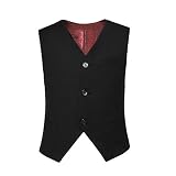 Lycody Boys Black Vest Kids Toddler Boy Formal Suit Vest Waistcoat Size 4