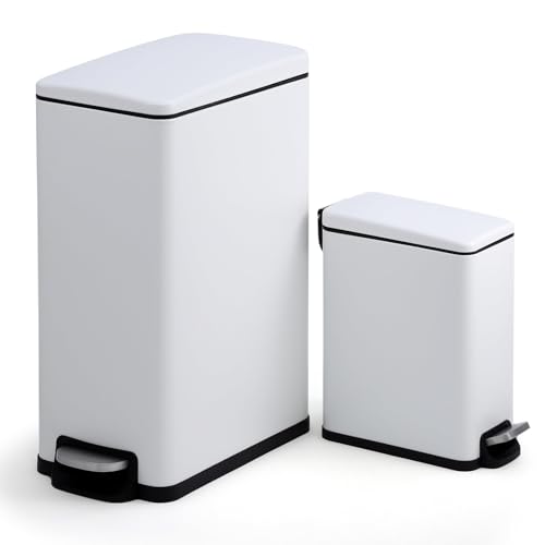 Set combo caneca de basura acero inoxidable 14.6 gal