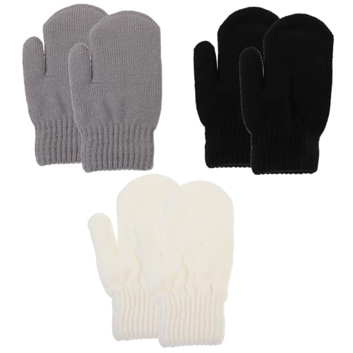 Guantes de punto para mujer con forro de felpa Baluue pack de 3 pares para invierno