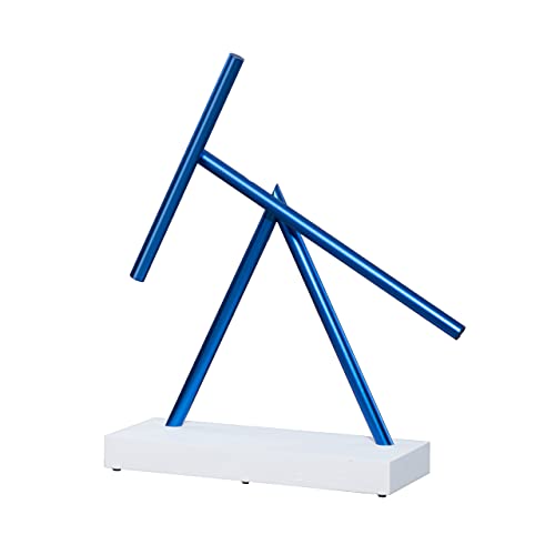The Swinging Sticks Kinetic Energy Sculpture - Desktop Toy Version (White/Blue)