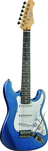 EKO – S-100 3/4 METALLIC BLUE, guitare électrique mesure réduite échelle 3/4, couleur métal bleu - Les Beatles, Paul McCartney, John Lennon, RIngo Starr, George Harrison EKO - S-100 3/4 METALLIC BLUE, guitare électrique mesure réduite échelle 3/4, couleur métal bleu