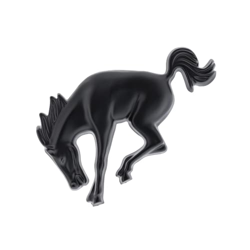 Image of United Pacific 50131 Plastic Bucking Bronco Horse Tailgate Emblem, Detailed Badge Replacement, Double-Sided Tape, Easy Install - Matte Black - 1 Unit