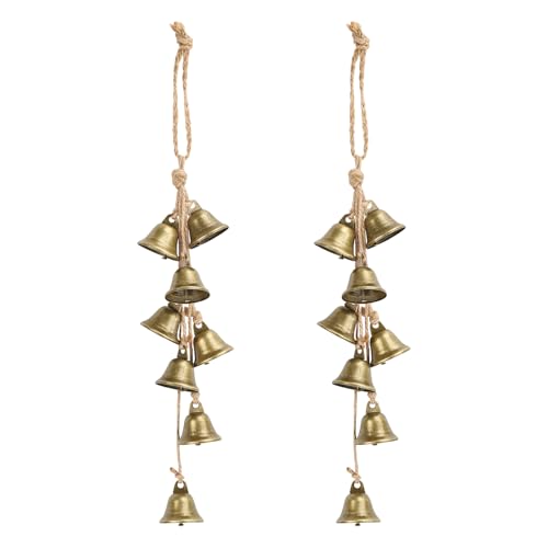 Confezione da 2 campanelli per maniglie, 40 cm, protezione domestica, forniture per stregoneria, campanelli in ferro, campanelli decorativi da strega, campanelli a vento vintage per maniglie della