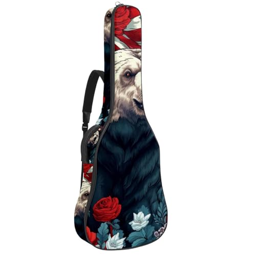 Sac pour guitare acoustique 41 pouces grand étui de rangement imperméable imprimé animaux