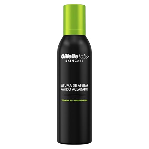 Gillette Labs Espuma de Afeitar Ligera de Rápido Aclarado para Hombre, Protege y Cuida la Piel, Fórmula Refrescante Sin Alcohol, 240 ml