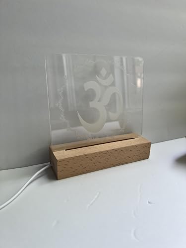 Decorative Om Lamp - LED Hindu Spiritual Table Lamp with 3D Effect, Ambient Light for Meditation, Yoga, and Home Decor