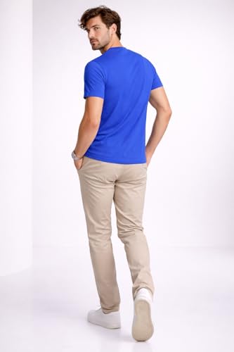 Image of Mens T Shirt Premium Cotton Slim Fit Crew Neck Short Sleeve Casual Basic Tee Soft Breathable Everyday Essential