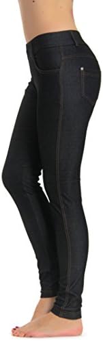 Prolific Health Women's Jean Look Jeggings Tights Yoga Many Colors Spandex Leggings Pants S-XXL (Large, Black Type2)