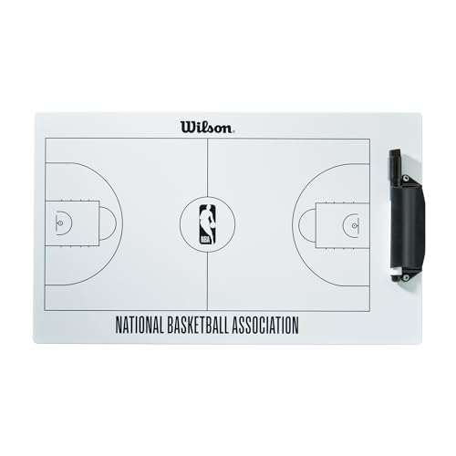 Wilson Unisex – Erwachsene NBA Coaches Dry Erase Board Trocken abwischbare Tafel für Basketballtrainer, Blanc, Keine Größe