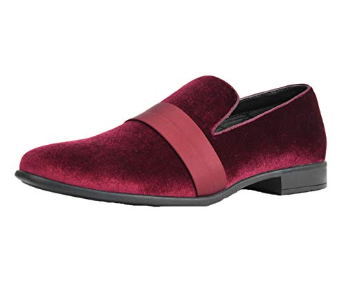 Amali King - Men's Slippers - Mens Loafers - Designer Shoes for Men - Tuxedo Shoes - Velvet Loafers Men - Embossed Paisley Pattern, Satin Band and Trim