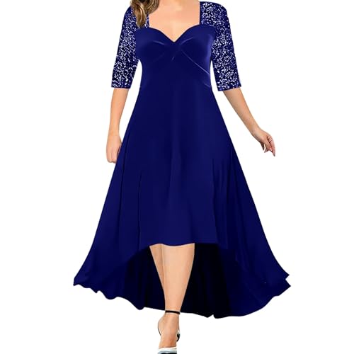 Robe en velours col en V pour vos soirées décontractées en grande taille