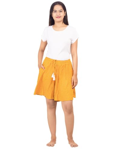 Image of B STORIES Women's Viscose Printed Lounge Culotte Shorts (Pack of 2)