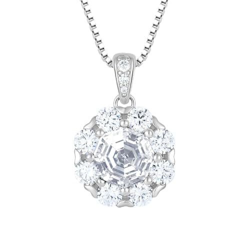 Collier Argent 925 Femme anti-allergie avec pendentif zircone cubique brillant