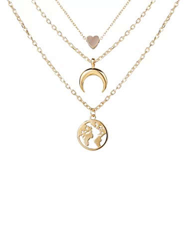 Image of Vembley Stunning Gold Plated Layered Pendant Necklace For Women and Girls