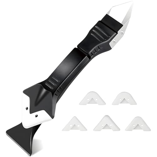 XYTAHDM Aplicador Silicona Herramienta,5 en 1 Removedor de Silicona,Herramienta de Calafateo Silicona,Espatula Silicona para Juntas para Baño de Cocina