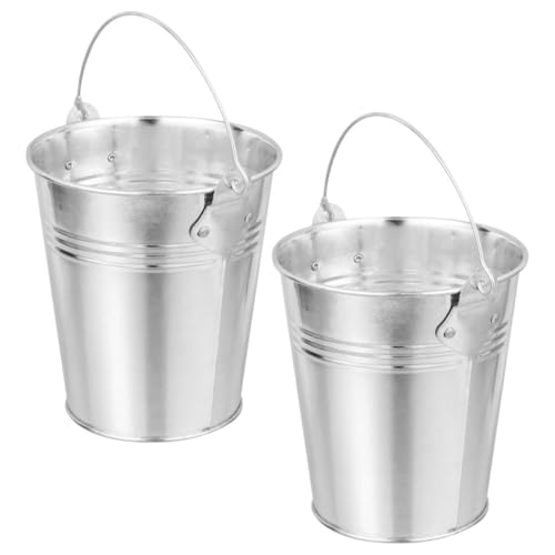 Abaodam Secchio per Grasso da Barbecue in Metallo 2 Pezzi Contenitore Antigoccia Compatto per Olio e Grasso Accessorio per Griglia Resistente Alte Temperature per Cucine Piccole e