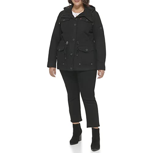Levi's Damen Lightweight Cotton Military Jacket (Standard & Plus Sizes) Leichte Baumwolljacke, Dunkles Schwarz, 3X – Ansicht 5
