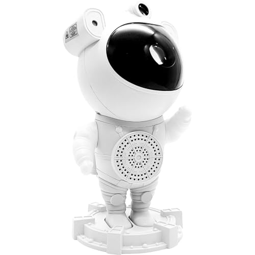 Projetor Luminária Astronauta 360º com Caixa de Som Bluetooth LED USB e Controle Remoto