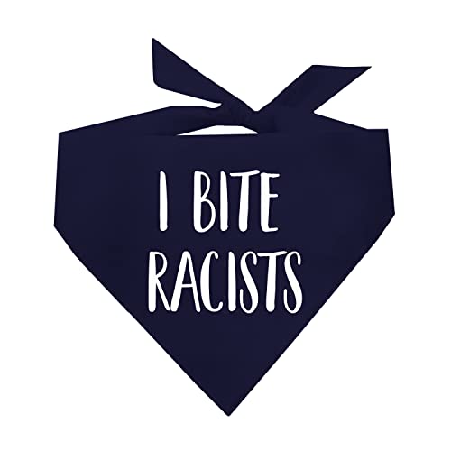 I Bite Racists Dog Bandana (259 Navy, One Size)