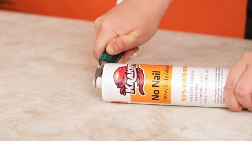 Image of Kraken Bond No More Nails Heavy Duty Clear Adhesive - (12x10.1 Fl Oz) 100% Waterproof & Extra Strong Polyurethane Construction Sealant for Wood, Ceramic, Tile, Floor, Granite, Rubber - 12 Pack