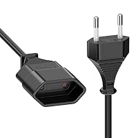 deleyCON 3,0m Stromkabel Verlängerung Typ-C Eurostecker Buchse - Schwarz – Ansicht 3