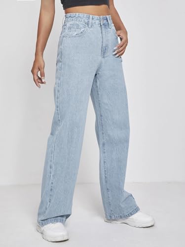 Image of KOTTY Wide Fit Denim Pants - Women's High Rise Wide Leg Comfort