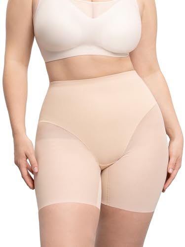 WAISTLINE Anti-Chafing Compression Shorts - Seamless High Waisted Shapewear - Women Tummy Control Shorts Under Dress