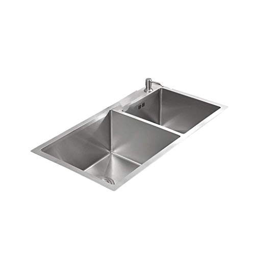 Küchenspüle mit Sieb 304 Edelstahl Doppelschüssel Unterbau Geschirrspüler Becken